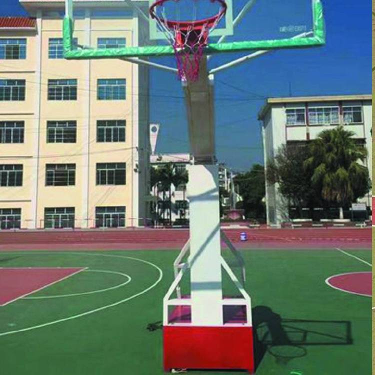 海尼供應(yīng)學(xué)校成人電動(dòng)液壓籃球架訓(xùn)練比賽場(chǎng)安裝